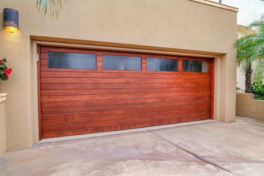 Residential garage door service at a home